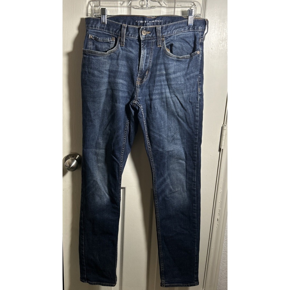 Old Navy Jeans Mens 30x32 Blue Denim Straight Slim Fit Dark Wash Outdoor Stretch